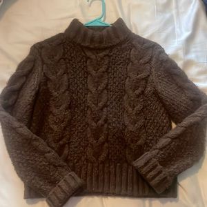 American Eagle brown cable knit sweater